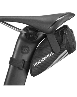 ROCKBROS Bolsa de Sillín de Bicicleta MTB Carretera Mini Pequeña Bolsa de Asiento para Cámaras Ciclismo Negro Foto de portada de ROCKBROS Bolsa de Sillín de Bicicleta MTB Carretera Mini Pequeña Bolsa de Asiento para Cámaras Ciclismo Negro