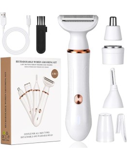 ACWOO Afeitadora Eléctrica para Mujer, 4 in 1 USB Recargable Eléctrico Depiladora sin Dolor, Recortadora Femenina Electrica Impermeable, Rasuradora Mujer para Cara, Nariz, Axilas, Piernas, Bikini Foto de portada de ACWOO Afeitadora Eléctrica para Mujer, 4 in 1 USB Recargable Eléctrico Depiladora sin Dolor, Recortadora Femenina Electrica Impermeable, Rasuradora Mujer para Cara, Nariz, Axilas, Piernas, Bikini