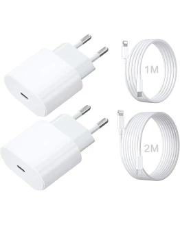 Cargador USB C Dual de 20W con Cable iPhone de 2M + Cable Cargador iPhone de 1M, Cargador iPhone Carga Rapida para iPhone 14/13/ 12/11/ X/ 8/7/ Pad Foto de portada de Cargador USB C Dual de 20W con Cable iPhone de 2M + Cable Cargador iPhone de 1M, Cargador iPhone Carga Rapida para iPhone 14/13/ 12/11/ X/ 8/7/ Pad