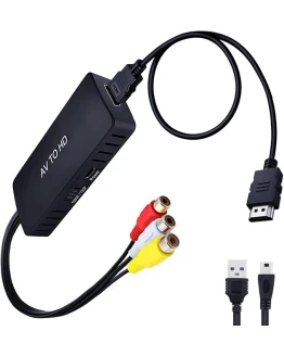 Beigemo AV a HDMI, Adaptador 1080P Compuesto CVBS AV a HDMI – Video Audio Converter Que soporta PAL/NTSC para PC, Ordenador portátil, TV, Wii, Xbox, STB, VHS, VCR Foto de portada de Beigemo AV a HDMI, Adaptador 1080P Compuesto CVBS AV a HDMI - Video Audio Converter Que soporta PAL/NTSC para PC, Ordenador portátil, TV, Wii, Xbox, STB, VHS, VCR