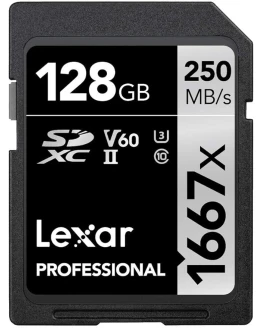 Lexar Professional 1667x Tarjeta de memoria SD 128GB, SDXC UHS-II, Hasta 250 MB/s de Lectura, Clase 10, U3, V60, SD para fotógrafo profesional, camarógrafo, entusiasta (LSD128CB1667) Foto de portada de Lexar Professional 1667x Tarjeta de memoria SD 128GB, SDXC UHS-II, Hasta 250 MB/s de Lectura, Clase 10, U3, V60, SD para fotógrafo profesional, camarógrafo, entusiasta (LSD128CB1667)
