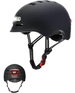 Casco de Ciclismo con Luz Advertencia Roja + Luz Frontal Blanca. Casco de MTB, Bicicleta, Patinete; Ligero con Forro Desmontable, Carcasa de PC + EPS, 14 Respiraderos y Cable USB Carga. Foto de portada de Casco de Ciclismo con Luz Advertencia Roja + Luz Frontal Blanca. Casco de MTB, Bicicleta, Patinete; Ligero con Forro Desmontable, Carcasa de PC + EPS, 14 Respiraderos y Cable USB Carga.