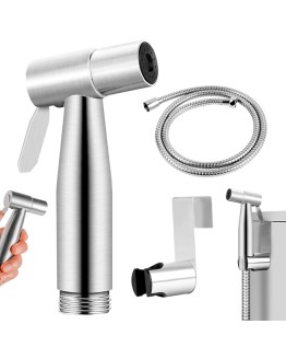 HOTUT Pulverizador para bidé de mano, Grifo para WC de Mano, Ducha Bidet Acero Inoxidable, Ducha Bidet para WC con Soporte y Manguera de 59 inch, Adecuado para Limpieza de Inodoros, Higiene Personal Foto de portada de HOTUT Pulverizador para bidé de mano, Grifo para WC de Mano, Ducha Bidet Acero Inoxidable, Ducha Bidet para WC con Soporte y Manguera de 59 inch, Adecuado para Limpieza de Inodoros, Higiene Personal
