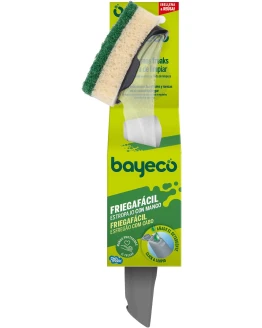 Bayeco – Estropajo con Mango Click & Limpio – Mango rellenable – Evita el contacto directo con la suciedad – Sistema dispensador de detergente – Incluye estropajo sustituible – 1 unidad Foto de portada de Bayeco - Estropajo con Mango Click & Limpio - Mango rellenable - Evita el contacto directo con la suciedad - Sistema dispensador de detergente - Incluye estropajo sustituible - 1 unidad