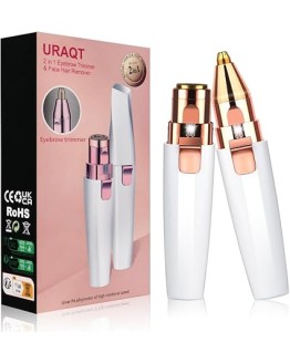 URAQT Depiladora Facial Mujer, Eléctrica Depiladora Cejas Portátil, 2 en 1 Rasuradora Mujer USB Recargable con Cabezal de Repuesto y Luz LED, Afeitadora Sin Dolor para Cara Nariz Labio (Blanco) Foto de portada de URAQT Depiladora Facial Mujer, Eléctrica Depiladora Cejas Portátil, 2 en 1 Rasuradora Mujer USB Recargable con Cabezal de Repuesto y Luz LED, Afeitadora Sin Dolor para Cara Nariz Labio (Blanco)