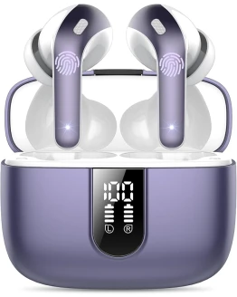 Auriculares Inalámbricos Bluetooth, Auriculares Bluetooth 5.3, 4 Mic con Reducción de Ruido ENC, 50H con Graves, Cascos Inalambricos Bluetooth IP7 Impermeable, Nouveau Phantom Pourpre Foto de portada de Auriculares Inalámbricos Bluetooth, Auriculares Bluetooth 5.3, 4 Mic con Reducción de Ruido ENC, 50H con Graves, Cascos Inalambricos Bluetooth IP7 Impermeable, Nouveau Phantom Pourpre