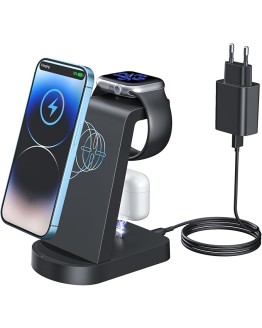 Estación de Carga inalámbrica, INNISTO 3 en 1 Estación Carga inalámbrica Compatible con iPhone 14 13 12 11 Pro MAX/XS/XR/X,Cargador Apple Watch Ultra 8 7 6 5 4 3 2 SE,Airpods Pro/3/2/1(Negro) Foto de portada de Estación de Carga inalámbrica, INNISTO 3 en 1 Estación Carga inalámbrica Compatible con iPhone 14 13 12 11 Pro MAX/XS/XR/X,Cargador Apple Watch Ultra 8 7 6 5 4 3 2 SE,Airpods Pro/3/2/1(Negro)