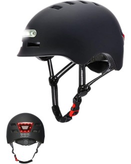 Casco de Ciclismo con Luz Advertencia Roja + Luz Frontal Blanca. Casco de MTB, Bicicleta, Patinete; Ligero con Forro Desmontable, Carcasa de PC + EPS, 14 Respiraderos y Cable USB Carga. Foto de portada de Casco de Ciclismo con Luz Advertencia Roja + Luz Frontal Blanca. Casco de MTB, Bicicleta, Patinete; Ligero con Forro Desmontable, Carcasa de PC + EPS, 14 Respiraderos y Cable USB Carga.