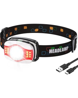 Glangeh Linterna Frontal Led Recargable, Faros Ultra Brillantes con 6 Modos Luz Blanca/Roja, Linterna Cabeza Ajustable a 45°, Ligera e Impermeable IPX4 Frontales para Acampar/Correr/Senderismo y Pesca Foto de portada de Glangeh Linterna Frontal Led Recargable, Faros Ultra Brillantes con 6 Modos Luz Blanca/Roja, Linterna Cabeza Ajustable a 45°, Ligera e Impermeable IPX4 Frontales para Acampar/Correr/Senderismo y Pesca