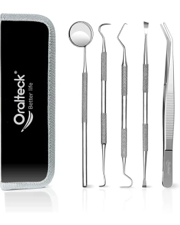Kit de limpieza e higiene dental de acero inoxidable alemán premium, limpiador de placa, removedor de sarro, 5 instrumentos de cuidado bucal, con estuche, apto para Adultos niños y mascotas (Negro) Foto de portada de Kit de limpieza e higiene dental de acero inoxidable alemán premium, limpiador de placa, removedor de sarro, 5 instrumentos de cuidado bucal, con estuche, apto para Adultos niños y mascotas (Negro)