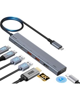 Aceele HDMI Hub USB 3.2 Gen 2, HDMI 4K 60Hz Adaptador USB C a 10Gbps USB Hub con 2* USB A y 2* USB C y Tipo C 100W PD Carga, 6 EN 1 Ladron USB para Macbook iPad Pro/Air Surface Pro iPhone 15 y Más Foto de portada de Aceele HDMI Hub USB 3.2 Gen 2, HDMI 4K 60Hz Adaptador USB C a 10Gbps USB Hub con 2* USB A y 2* USB C y Tipo C 100W PD Carga, 6 EN 1 Ladron USB para Macbook iPad Pro/Air Surface Pro iPhone 15 y Más