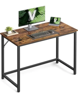 VASAGLE Escritorio, Mesa Oficina Pequeña y Estación Trabajo, Mesa para Teletrabajo, Estudio, Dormitorio, 50 x 100 x 76 cm, Estilo Industrial, Estructura Metal, Marrón Rústico y Negro Tinta LWD41X Foto de portada de VASAGLE Escritorio, Mesa Oficina Pequeña y Estación Trabajo, Mesa para Teletrabajo, Estudio, Dormitorio, 50 x 100 x 76 cm, Estilo Industrial, Estructura Metal, Marrón Rústico y Negro Tinta LWD41X