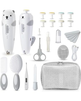 Lilian&Gema 28 en 1 Set Cuidado Bebe Recien Nacido, Lima Eléctrica Uñas Bebé, Lima Uñas Bebé Silenciosa, 6 Cabezales Moledores, Lluminación LED Bidireccional, Carga Type-C, Kit Bebé Recién Nacido Foto de portada de Lilian&Gema 28 en 1 Set Cuidado Bebe Recien Nacido, Lima Eléctrica Uñas Bebé, Lima Uñas Bebé Silenciosa, 6 Cabezales Moledores, Lluminación LED Bidireccional, Carga Type-C, Kit Bebé Recién Nacido