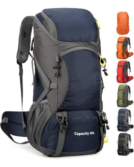 jianyana Mochila Senderismo Mochilas 50 litros Plegable Impermeable Mochila Trekking Ligera con Cubierta para la Lluvia para Acampar Caminar Deportes al Aire Libre para Mujeres Hombres Foto de portada de jianyana Mochila Senderismo Mochilas 50 litros Plegable Impermeable Mochila Trekking Ligera con Cubierta para la Lluvia para Acampar Caminar Deportes al Aire Libre para Mujeres Hombres