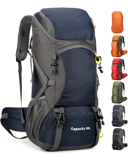 jianyana Mochila Senderismo Mochilas 50 litros Plegable Impermeable Mochila Trekking Ligera con Cubierta para la Lluvia para Acampar Caminar Deportes al Aire Libre para Mujeres Hombres Foto de portada de jianyana Mochila Senderismo Mochilas 50 litros Plegable Impermeable Mochila Trekking Ligera con Cubierta para la Lluvia para Acampar Caminar Deportes al Aire Libre para Mujeres Hombres