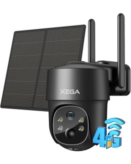 Xega 4G LTE Cámara Vigilancia Exterior con Sim, Camara 4G Solar Sin Cable con Batería 2K HD PTZ 355°/90°, Visión Nocturna, Detección De Movimiento, Almacenamiento Local & Cloud, IP66 Foto de portada de Xega 4G LTE Cámara Vigilancia Exterior con Sim, Camara 4G Solar Sin Cable con Batería 2K HD PTZ 355°/90°, Visión Nocturna, Detección De Movimiento, Almacenamiento Local & Cloud, IP66