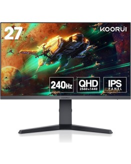 KOORUI Gaming Monitor 27 Pulgadas – Pantalla WQHD PC, 240Hz, 1ms, Adaptive Sync, Compatibilidad Gsync, (2560×1440, HDMI, DisplayPort, HDR 400) Negro/Rojo Foto de portada de KOORUI Gaming Monitor 27 Pulgadas - Pantalla WQHD PC, 240Hz, 1ms, Adaptive Sync, Compatibilidad Gsync, (2560x1440, HDMI, DisplayPort, HDR 400) Negro/Rojo