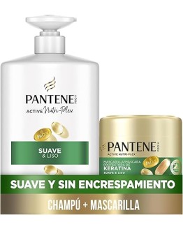 Pantene Pro-V Suave Y Liso Champú 1000ml Dispensador, Y Mascarilla Protectora De Keratina 500ml, Pelo Encrespado Y Apagado Foto de portada de Pantene Pro-V Suave Y Liso Champú 1000ml Dispensador, Y Mascarilla Protectora De Keratina 500ml, Pelo Encrespado Y Apagado