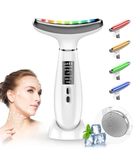 Masajeador Facial Eléctrico, Masajeador Facial Antiarrugas de 6 Modos, Temperatura 45 °C, para Antienvejecimiento, Lifting y Reafirmación de La Piel Flácida (Modo LED de 4 Colores – Blanco) Foto de portada de Masajeador Facial Eléctrico, Masajeador Facial Antiarrugas de 6 Modos, Temperatura 45 °C, para Antienvejecimiento, Lifting y Reafirmación de La Piel Flácida (Modo LED de 4 Colores - Blanco)