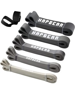 HAPBEAR Bandas de Resistencia, Fitness Set de 5, Bandas Elasticas Musculacion, Pull Up Bands para Pilates, Entrenamiento, Fisioterapia, Estiramiento, Yoga, Gimnasio para Hombres y Mujeres Foto de portada de HAPBEAR Bandas de Resistencia, Fitness Set de 5, Bandas Elasticas Musculacion, Pull Up Bands para Pilates, Entrenamiento, Fisioterapia, Estiramiento, Yoga, Gimnasio para Hombres y Mujeres