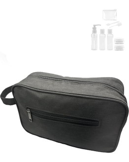 Neceser Hombre de Viaje para Gimnasio, Bolsa de baño Bolsa de Aseo Grande, Pack con Botellas de Viaje Kit avión Neceser Negro, Kit Botes de Viaje, Botes Viaje rellenables. 100 ml. 26cm x 16cm x 8cm. Foto de portada de Neceser Hombre de Viaje para Gimnasio, Bolsa de baño Bolsa de Aseo Grande, Pack con Botellas de Viaje Kit avión Neceser Negro, Kit Botes de Viaje, Botes Viaje rellenables. 100 ml. 26cm x 16cm x 8cm.