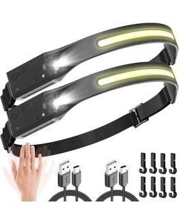 UNBON Linterna Frontal LED Recargable USB C, 2 Piezas Super Brillante Linterna Cabeza LED Alta Potencia con Sensor de Movimiento, 5 Modos Luz 230°, IPX4 Impermeable Ligera para Correr Pescar Trabajo Foto de portada de UNBON Linterna Frontal LED Recargable USB C, 2 Piezas Super Brillante Linterna Cabeza LED Alta Potencia con Sensor de Movimiento, 5 Modos Luz 230°, IPX4 Impermeable Ligera para Correr Pescar Trabajo