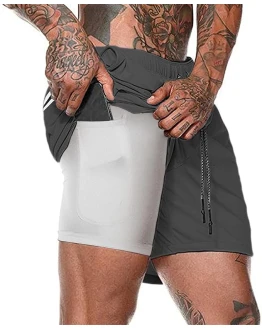 Pantalon Corto Hombre Deporte 2 en 1 Pantalones Cortos de Running Athletismo Fitness Secado Rápido Deportivo Shorts Hombre con Cremallera y Bolsillo Foto de portada de Pantalon Corto Hombre Deporte 2 en 1 Pantalones Cortos de Running Athletismo Fitness Secado Rápido Deportivo Shorts Hombre con Cremallera y Bolsillo