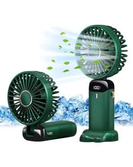 Jsdoin Mini Ventilador de Mano Portátil USB, Bolsillo de 5 Velocidades con Base, Ventilador Plegable de Escritorio para Oficina, Viajes, Negro (Verde) Foto de portada de Jsdoin Mini Ventilador de Mano Portátil USB, Bolsillo de 5 Velocidades con Base, Ventilador Plegable de Escritorio para Oficina, Viajes, Negro (Verde)