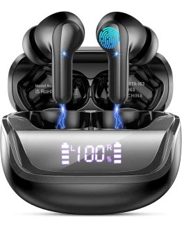 Auriculares Inalambricos Bluetooth, In-Ear Auriculares Bluetooth 5.4 con 4 ENC Cancelacion Ruido HD Mic, 45H Estéreo HiFi Cascos Inalambricos Running IP7 Impermeable/Pantalla LED/Carga Rápida Tipo-C Foto de portada de Auriculares Inalambricos Bluetooth, In-Ear Auriculares Bluetooth 5.4 con 4 ENC Cancelacion Ruido HD Mic, 45H Estéreo HiFi Cascos Inalambricos Running IP7 Impermeable/Pantalla LED/Carga Rápida Tipo-C