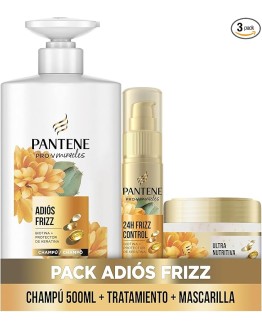 Pantene Frizz Control Con Biotina Y Complejo De Keratina Champú 500ml + Mascarilla Pelo 300ml + Serum Pelo Sin Aclarado 70ml Foto de portada de Pantene Frizz Control Con Biotina Y Complejo De Keratina Champú 500ml + Mascarilla Pelo 300ml + Serum Pelo Sin Aclarado 70ml