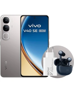VIVO V40 SE 80W Smartphone 5G, 8GB + 256GB Android, 6.67 Pulgadas, Pantalla AMOLED 120Hz, Retratos con Aura Light, Cámara de 50MP, con Auriculares TWS 3e + Cargador 80W FlashCharge, Plateado Foto de portada de VIVO V40 SE 80W Smartphone 5G, 8GB + 256GB Android, 6.67 Pulgadas, Pantalla AMOLED 120Hz, Retratos con Aura Light, Cámara de 50MP, con Auriculares TWS 3e + Cargador 80W FlashCharge, Plateado