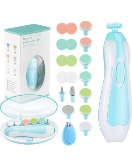 Zooawa Cortauñas de Bebé 20 en 1, Cortauñas Eléctrico de Bebé, Kit de Lima de Uñas con 12 Almohadillas de Repuesto, Kit de Recorte para Uñas, Dedos, Recién Nacidos, Bebés, Niños Pequeños o Adulto,Azul Foto de portada de Zooawa Cortauñas de Bebé 20 en 1, Cortauñas Eléctrico de Bebé, Kit de Lima de Uñas con 12 Almohadillas de Repuesto, Kit de Recorte para Uñas, Dedos, Recién Nacidos, Bebés, Niños Pequeños o Adulto,Azul