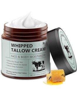 Beef Tallow Crema, Sebo de Res para la Piel 120g, Orgánico Bálsamo de Sebo y Miel – Hidratación Profunda para Rostro y Cuerpo, Sin Fragancia y de Absorción Rápida Foto de portada de Beef Tallow Crema, Sebo de Res para la Piel 120g, Orgánico Bálsamo de Sebo y Miel - Hidratación Profunda para Rostro y Cuerpo, Sin Fragancia y de Absorción Rápida