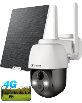 COCOCAM 4G LTE Camara Vigilancia Exterior Solar Sin WiFi con Tarjeta SIM, 2K PTZ Inalámbrico, 10000mAh, 6W Panel Solar, Detección Humana PIR, Reconocimiento AI, IP66, Funciona con Alexa Foto de portada de COCOCAM 4G LTE Camara Vigilancia Exterior Solar Sin WiFi con Tarjeta SIM, 2K PTZ Inalámbrico, 10000mAh, 6W Panel Solar, Detección Humana PIR, Reconocimiento AI, IP66, Funciona con Alexa
