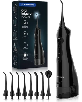 Hangsun Irrigador Dental a Batería Professionale – Irrigadores Bucales Portatil con 8 Boquillas 3 Modos, USB Recargable 300ML, Limpieza de Dientes de Ortodoncia, para Viaje y el Uso diario Foto de portada de Hangsun Irrigador Dental a Batería Professionale - Irrigadores Bucales Portatil con 8 Boquillas 3 Modos, USB Recargable 300ML, Limpieza de Dientes de Ortodoncia, para Viaje y el Uso diario