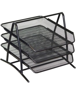 D.RECT 7610, Bandeja para Cartas de 3 Niveles de Malla metálica, A4, Bandeja Organizadora de Cartas, Uso en Casa u Oficina, Color Negro, Normal Foto de portada de D.RECT 7610, Bandeja para Cartas de 3 Niveles de Malla metálica, A4, Bandeja Organizadora de Cartas, Uso en Casa u Oficina, Color Negro, Normal
