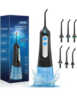 SURFOU Irrigador Dental Portatil Bucal Viaje, Irrigadores Dentales Bucales Limpiador Dientes Agua Presion, Profesional Inalambrico Irrigador-dental Con Irradiador Limpieza Water Flosser for Teeth Foto de portada de SURFOU Irrigador Dental Portatil Bucal Viaje, Irrigadores Dentales Bucales Limpiador Dientes Agua Presion, Profesional Inalambrico Irrigador-dental Con Irradiador Limpieza Water Flosser for Teeth