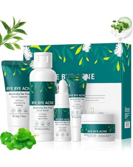 Árbol de Té Set de Cuidado de la Piel, Set de Cuidado Diario de la Piel con Limpiador, Gel, Crema, Limpieza y Cuidado Facial, Reduce el Acné y Mejora los Poros, para Adolescentes y Mujeres Foto de portada de Árbol de Té Set de Cuidado de la Piel, Set de Cuidado Diario de la Piel con Limpiador, Gel, Crema, Limpieza y Cuidado Facial, Reduce el Acné y Mejora los Poros, para Adolescentes y Mujeres