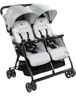 Chicco OHlalà – Cochecito doble doble doble de 0 meses a 15 kg, cochecito ligero reclinable y plegable, reposapiés ajustables, cubierta de lluvia y capota extensible Silver Cat, gris Foto de portada de Chicco OHlalà - Cochecito doble doble doble de 0 meses a 15 kg, cochecito ligero reclinable y plegable, reposapiés ajustables, cubierta de lluvia y capota extensible Silver Cat, gris