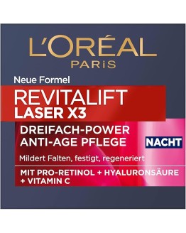 L’Oréal Paris Revitalift Laser X3 Triple Power – Cuidado de noche antiedad con proretinol + ácido hialurónico + vitamina C Foto de portada de L'Oréal Paris Revitalift Laser X3 Triple Power - Cuidado de noche antiedad con proretinol + ácido hialurónico + vitamina C
