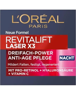 L’Oréal Paris Revitalift Laser X3 Triple Power – Cuidado de noche antiedad con proretinol + ácido hialurónico + vitamina C Foto de portada de L'Oréal Paris Revitalift Laser X3 Triple Power - Cuidado de noche antiedad con proretinol + ácido hialurónico + vitamina C