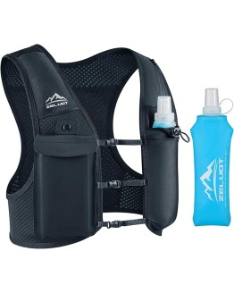 Zelvot Chaleco Hidratacion Trail Running con 500ml Soft Flask, Patente Original Europea, Correas de Pecho Ajustables Chaleco Running, Ligero Mochila Hidratacion para Ciclismo Carrera Foto de portada de Zelvot Chaleco Hidratacion Trail Running con 500ml Soft Flask, Patente Original Europea, Correas de Pecho Ajustables Chaleco Running, Ligero Mochila Hidratacion para Ciclismo Carrera