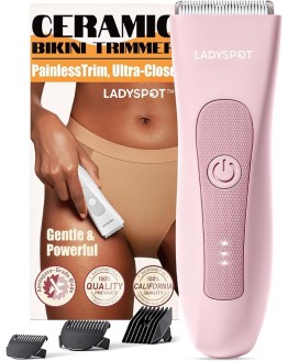 Rasuradora Mujer Zona Intima, Afeitadora Mujer con 3 Protectores y Cabezales de Cuchillas de Cerámica Reemplazables, IPX7 Impermeable, Afeitadora Mujer Pubis, Recortadora Corporal Mujer, Rosa Foto de portada de Rasuradora Mujer Zona Intima, Afeitadora Mujer con 3 Protectores y Cabezales de Cuchillas de Cerámica Reemplazables, IPX7 Impermeable, Afeitadora Mujer Pubis, Recortadora Corporal Mujer, Rosa