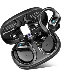 Foto de portada de Auriculares Inalámbricos Deportivos, 2024 75Horas Auriculares Bluetooth Sonido Estéreo, Cascos Inalambricos Bluetooth 5.4, Cascos in Ear con ENC Cancelacion Ruido, IP7 Impermeable, Tipo-C, Negro