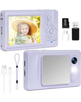 4K Cámara Digital – 48MP UHD Cámara con Pantalla LCD de 2,83 Pulgadas y 18X Zoom Digital Anti-Shake Vlogging Fotografía Cámara con Tarjeta SD de 32gb para Niños Estudiantes Principiantes (Morado) Foto de portada de 4K Cámara Digital - 48MP UHD Cámara con Pantalla LCD de 2,83 Pulgadas y 18X Zoom Digital Anti-Shake Vlogging Fotografía Cámara con Tarjeta SD de 32gb para Niños Estudiantes Principiantes (Morado)