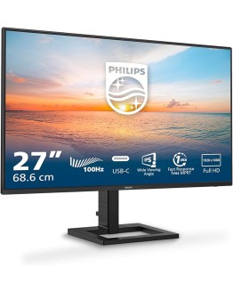 Philips 27E1N1300AM – Monitor FHD de 27 Pulgadas, Altura Regulable, Altavoces (1920×1080, 100 Hz, HDMI, USB-C (65W Power Delivery), Hub USB) Negro Foto de portada de Philips 27E1N1300AM - Monitor FHD de 27 Pulgadas, Altura Regulable, Altavoces (1920x1080, 100 Hz, HDMI, USB-C (65W Power Delivery), Hub USB) Negro