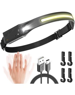 UNBON Linterna Frontal LED Recargable USB C, Super Brillante Linterna Cabeza LED Alta Potencia con Sensor de Movimiento, 5 Modos de Luz, Haz Amplio 230°, IPX4 Impermeable para Correr Pescar Trabajo Foto de portada de UNBON Linterna Frontal LED Recargable USB C, Super Brillante Linterna Cabeza LED Alta Potencia con Sensor de Movimiento, 5 Modos de Luz, Haz Amplio 230°, IPX4 Impermeable para Correr Pescar Trabajo