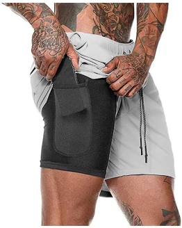 Pantalon Corto Hombre Deporte 2 en 1 Pantalones Cortos de Running Athletismo Fitness Secado Rápido Deportivo Shorts Hombre con Cremallera y Bolsillo Foto de portada de Pantalon Corto Hombre Deporte 2 en 1 Pantalones Cortos de Running Athletismo Fitness Secado Rápido Deportivo Shorts Hombre con Cremallera y Bolsillo