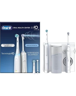 Oral-B Centro de Salud Irrigador Bucal: Irrigador de Agua, 1 Cabezal Oxyjet, 1 Cabezal Water Jet, 1 Cepillo de Dientes Eléctrico iO4, 2 Cabezales Foto de portada de Oral-B Centro de Salud Irrigador Bucal: Irrigador de Agua, 1 Cabezal Oxyjet, 1 Cabezal Water Jet, 1 Cepillo de Dientes Eléctrico iO4, 2 Cabezales