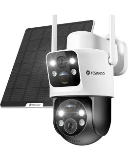Camara Vigilancia Wifi Exterior con Doble Lente, Cámara Exterior Solar con Panel Solar 6W, Camara Exterior Wifi Ptz 360° App Remoto, Visión Nocturna Color, Voz Bidireccional , Estanqueidad IP66 Foto de portada de Camara Vigilancia Wifi Exterior con Doble Lente, Cámara Exterior Solar con Panel Solar 6W, Camara Exterior Wifi Ptz 360° App Remoto, Visión Nocturna Color, Voz Bidireccional , Estanqueidad IP66